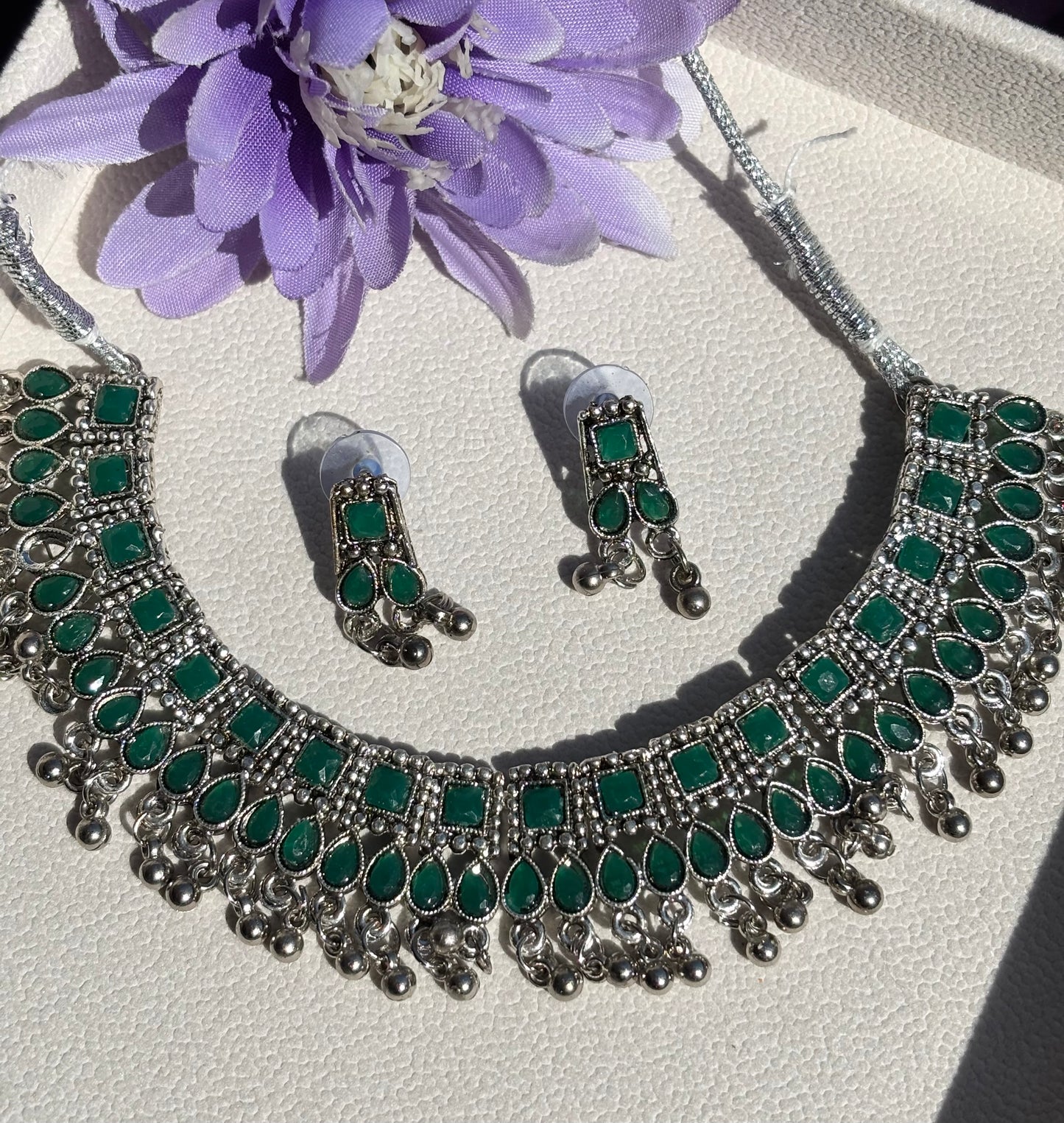 NS-3 Oxidised silver green mirror set
