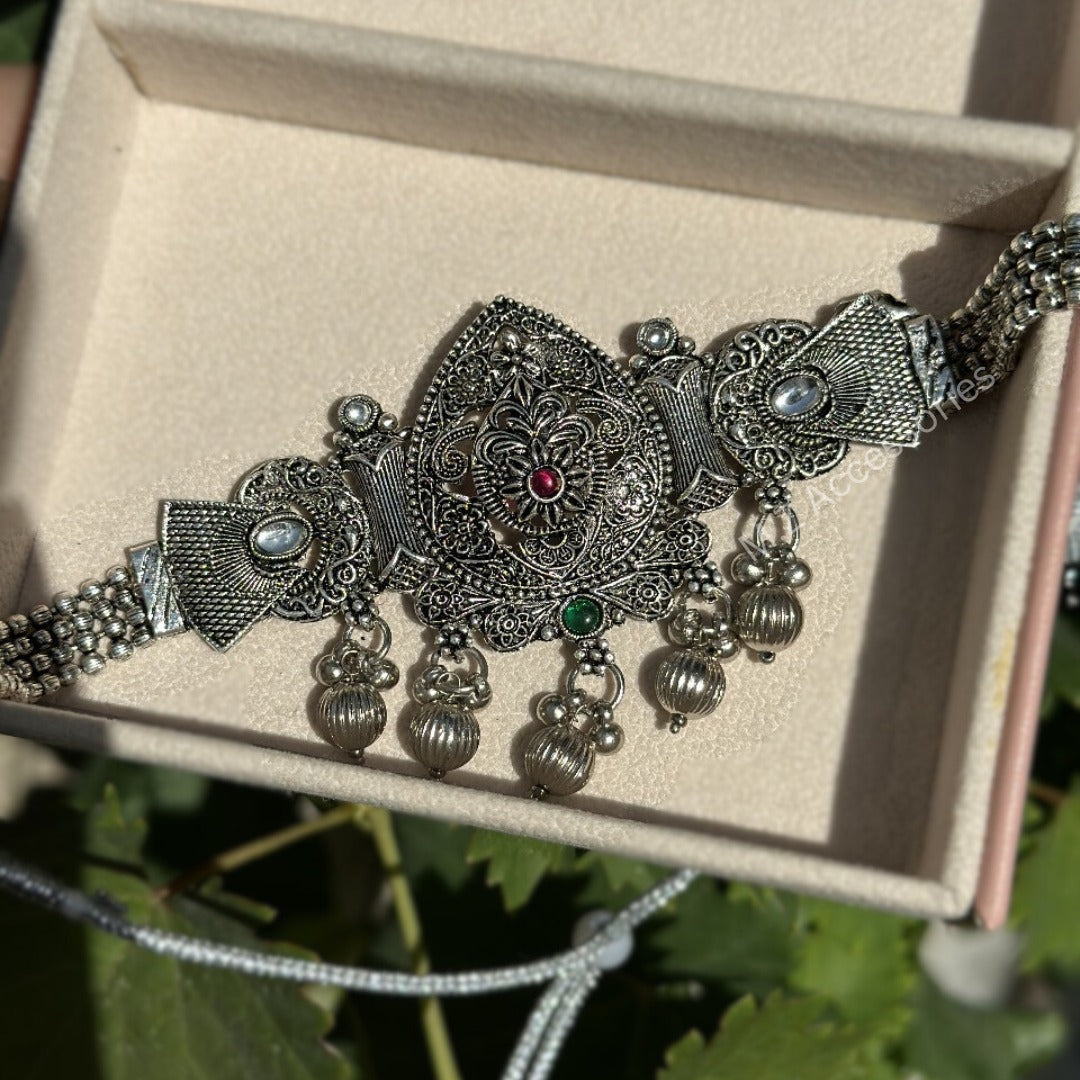 Oxidized german silver set GS-2