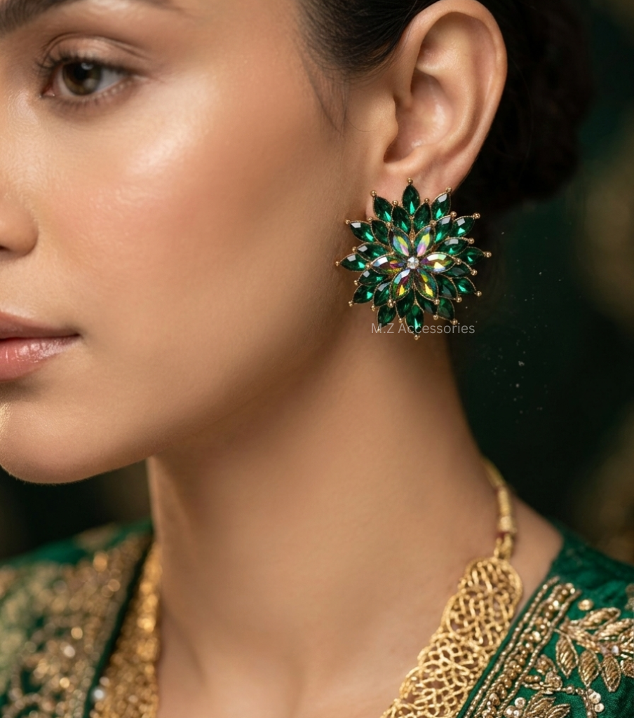 CC- 19 flower dandgling earrings