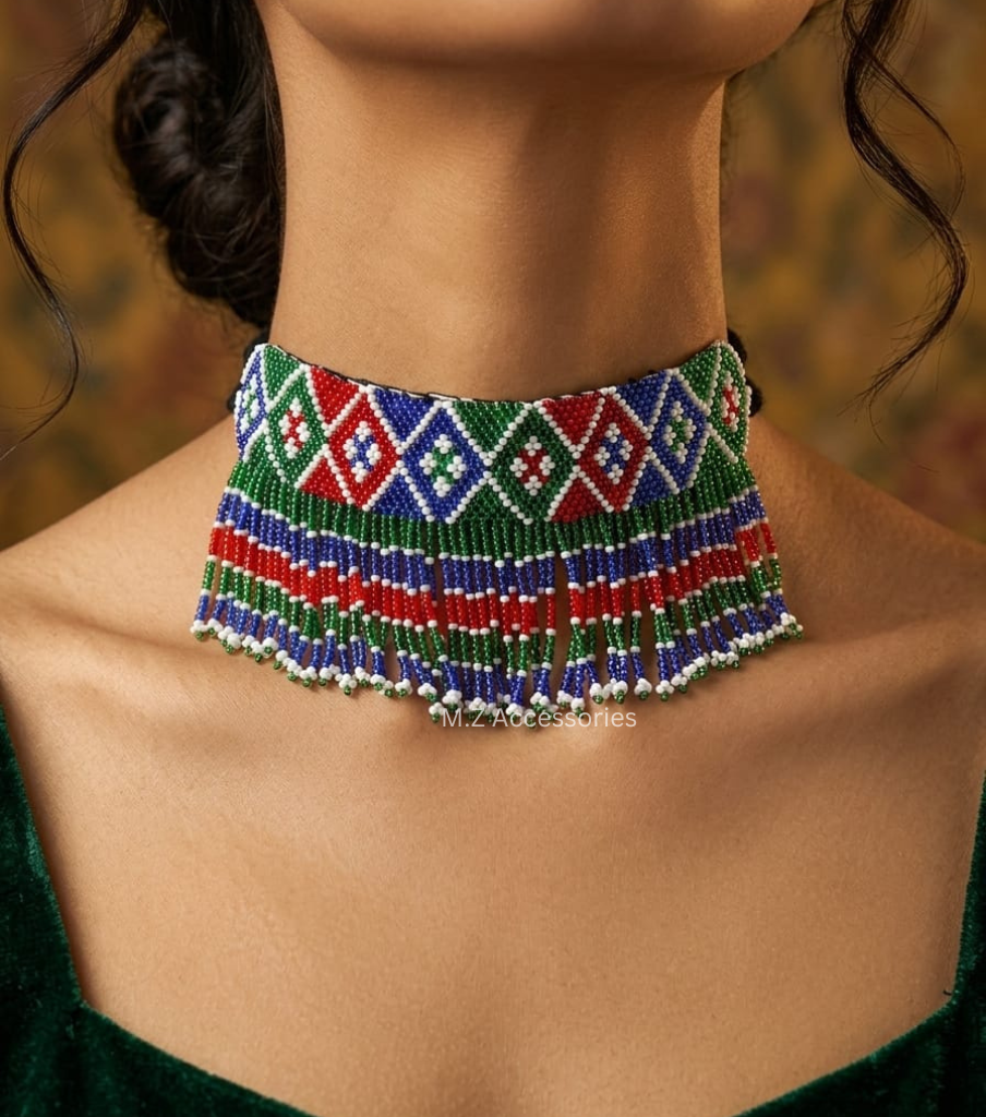 CS-23 Handmade beaded choker
