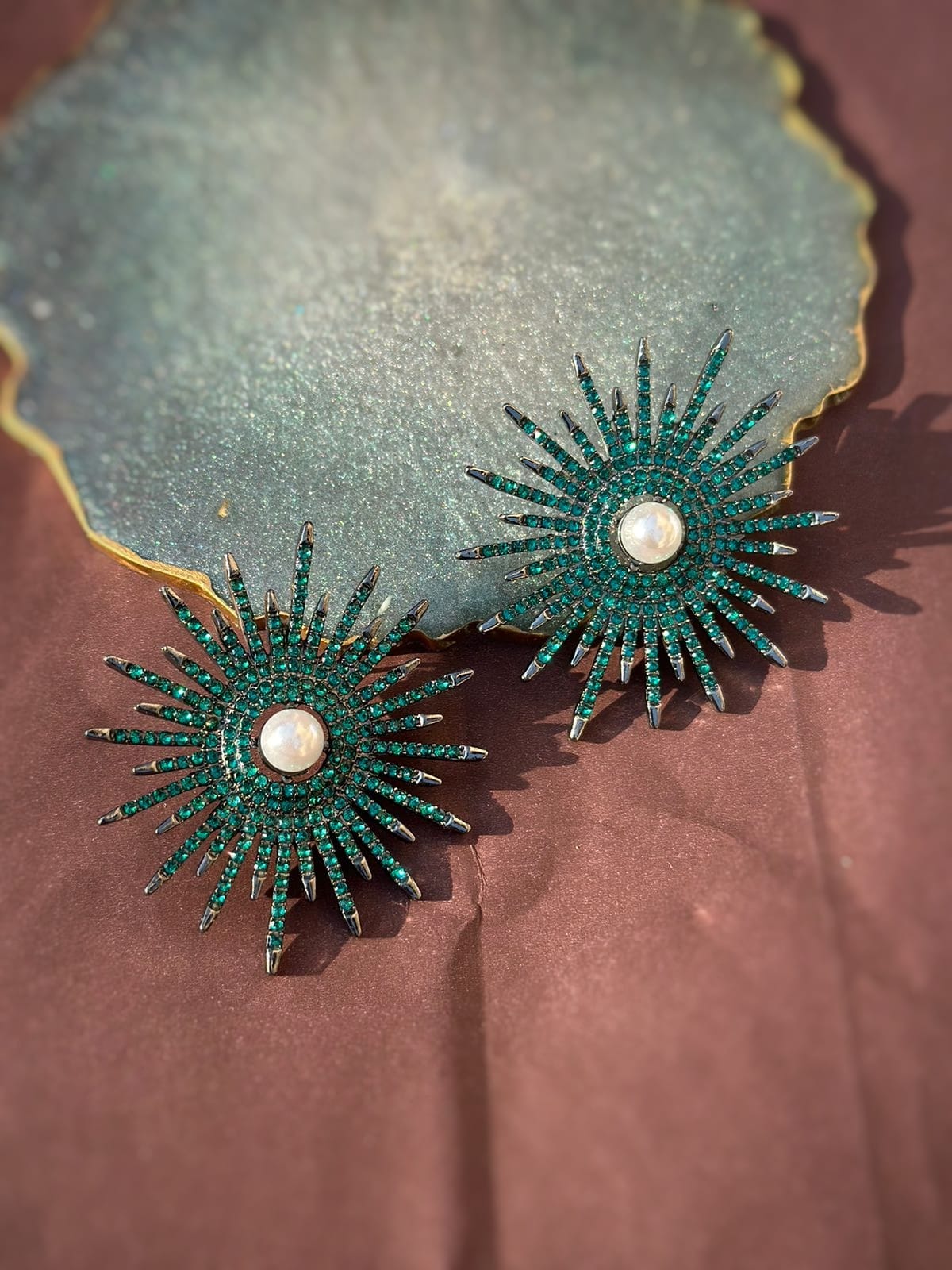Green Star light earrings CC-10