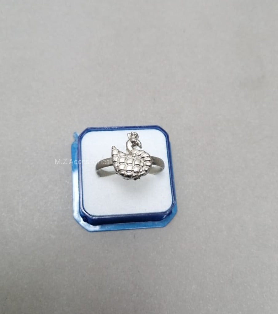 Oxidised silver swan toe ring