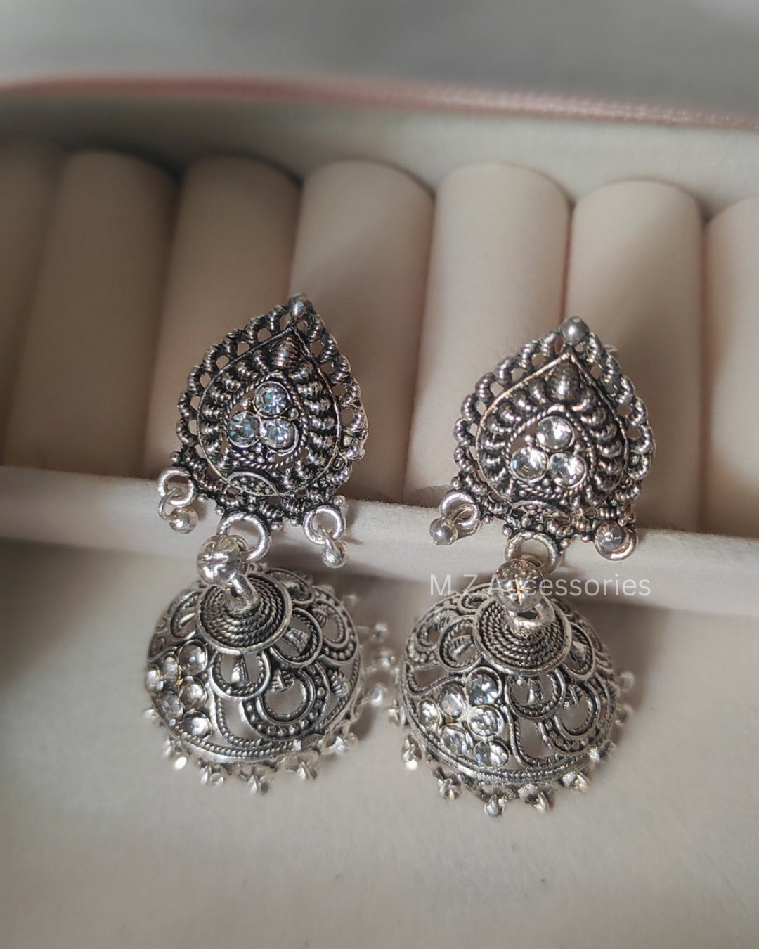 ERI-001 oxidized german silver mini jhumki
