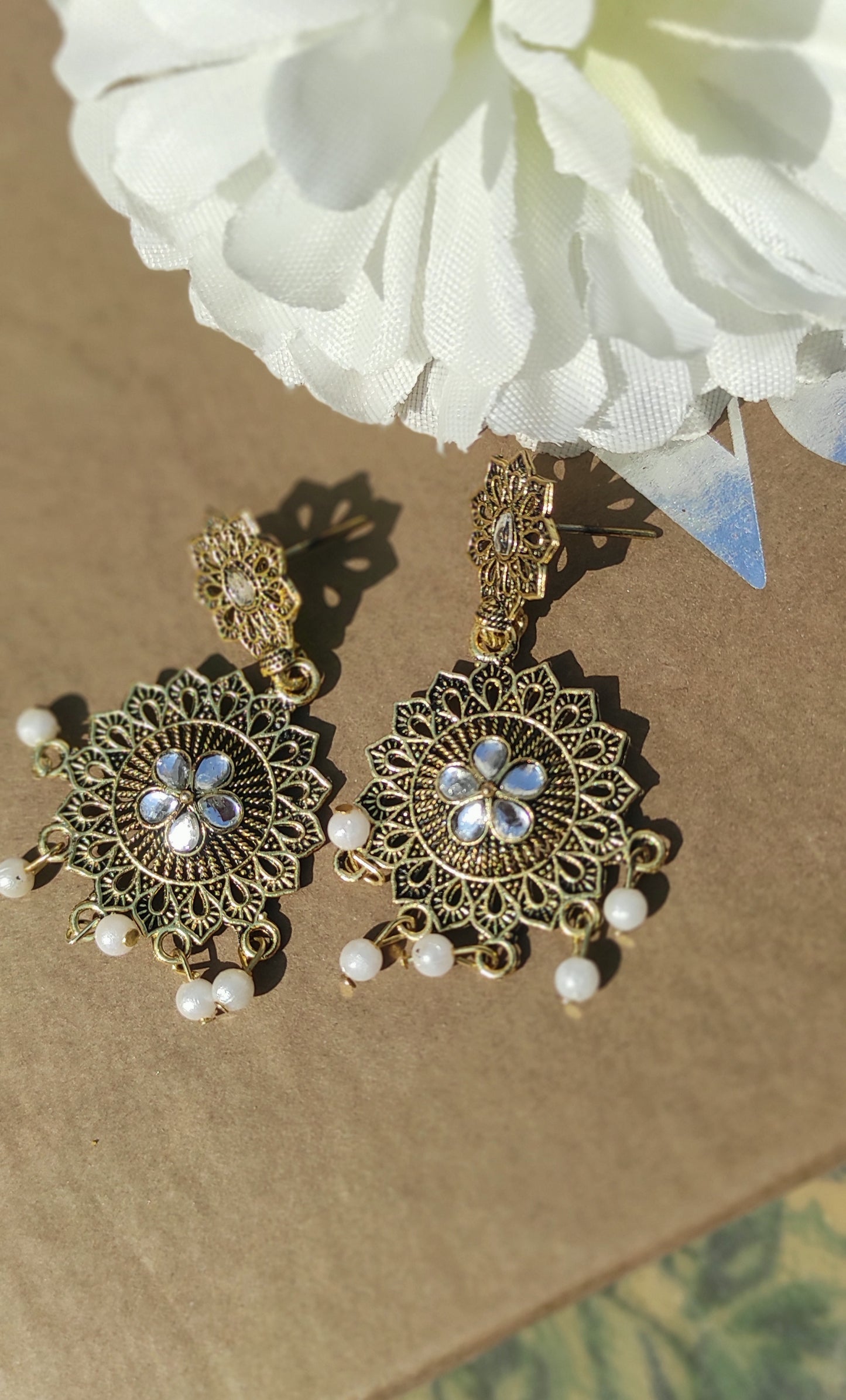 Antique gold polish mini size eartings