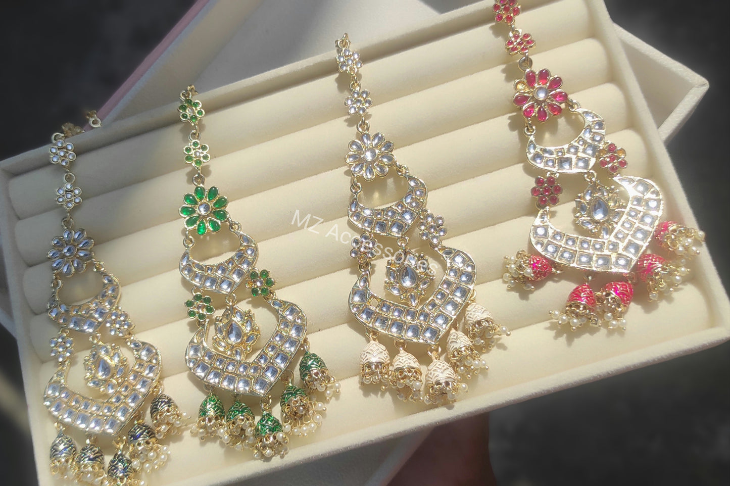 Pachi kundan kashmiri earrings