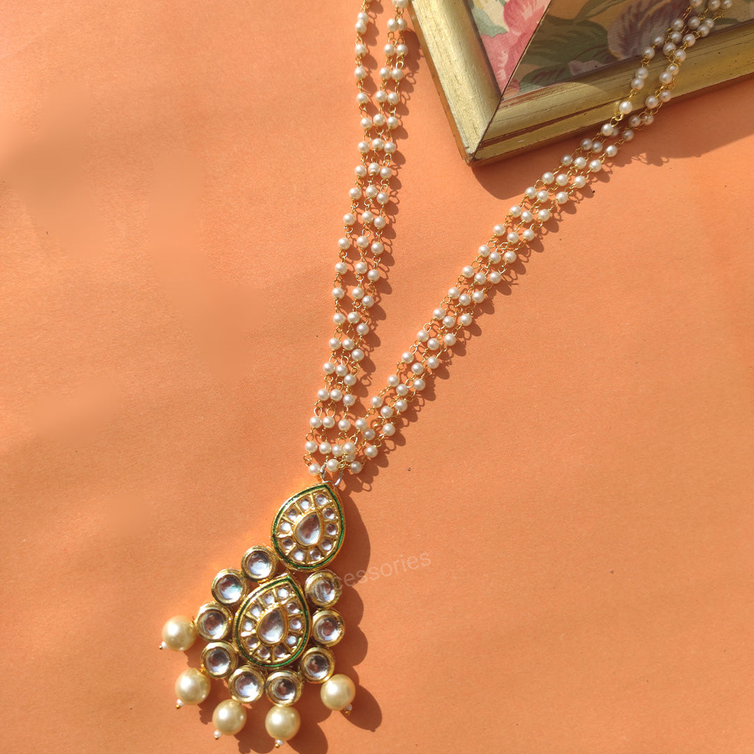 ML-13 dual sided wearable Jaipuri kundan mala