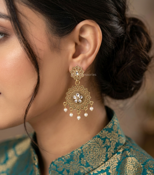 Antique gold polish mini size eartings