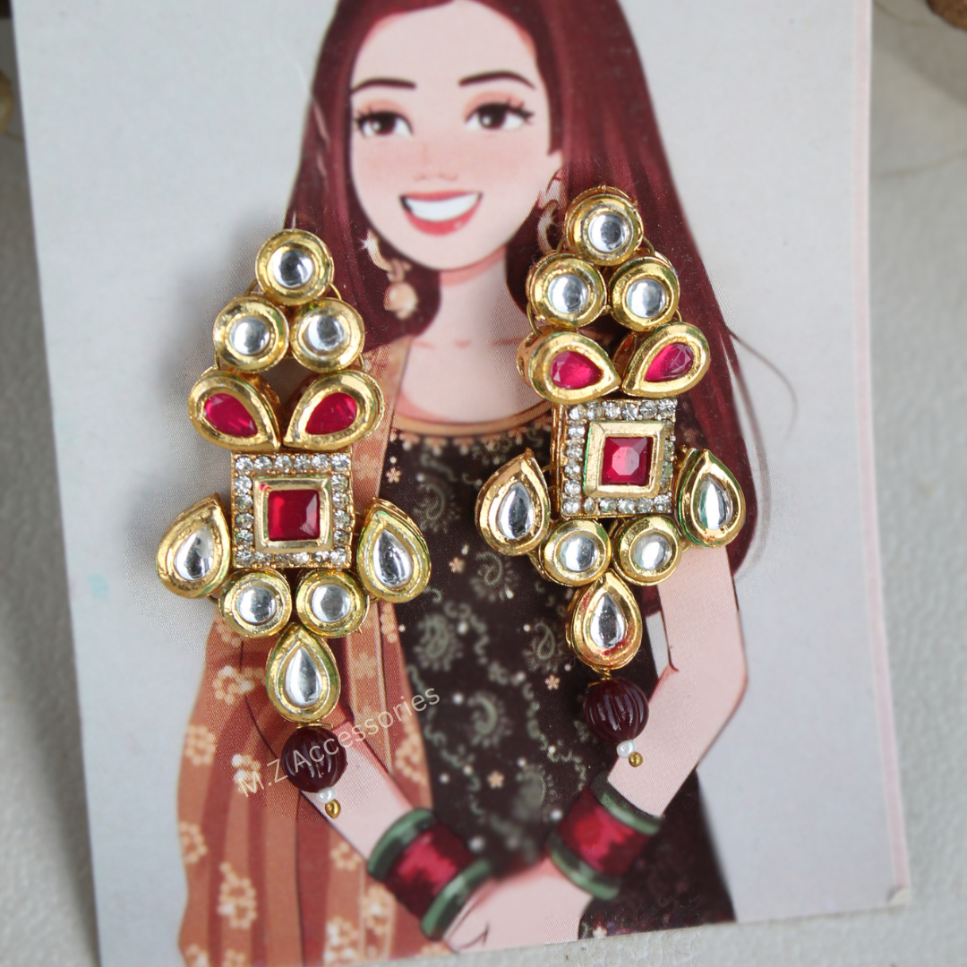 Jaipuri kundan  earrings