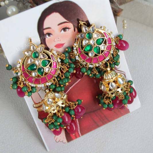 Pachi kundan jhumki