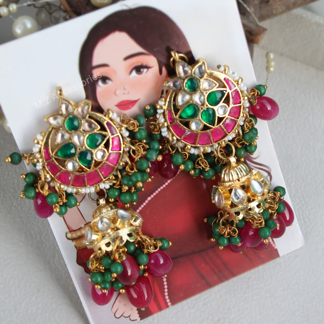 Pachi kundan jhumki