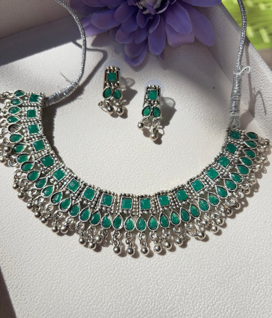 NS-3 Oxidised silver green mirror set