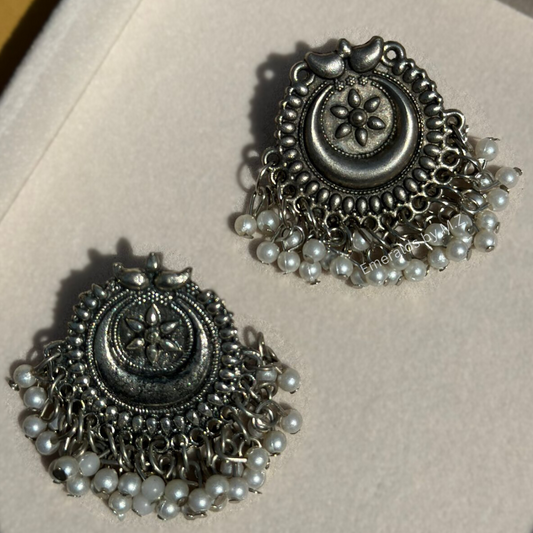 Chandtara german silver earrings.