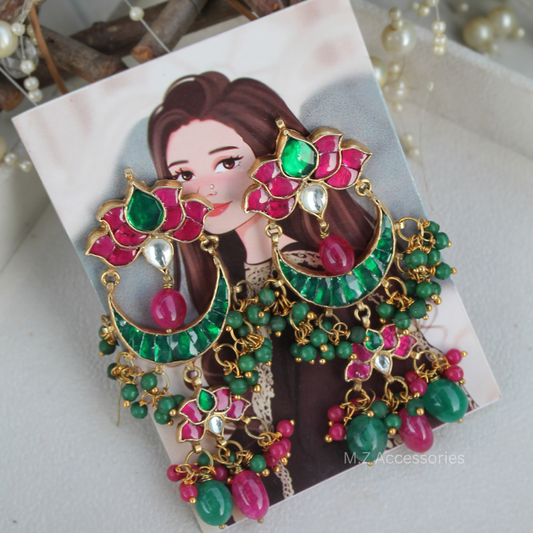 Real pachi kundan stone  earrings