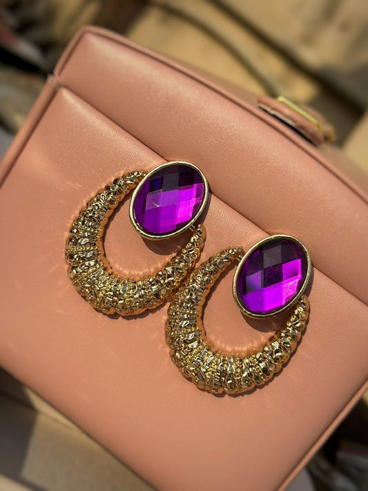 Golden Pink dangling earrings CC-20