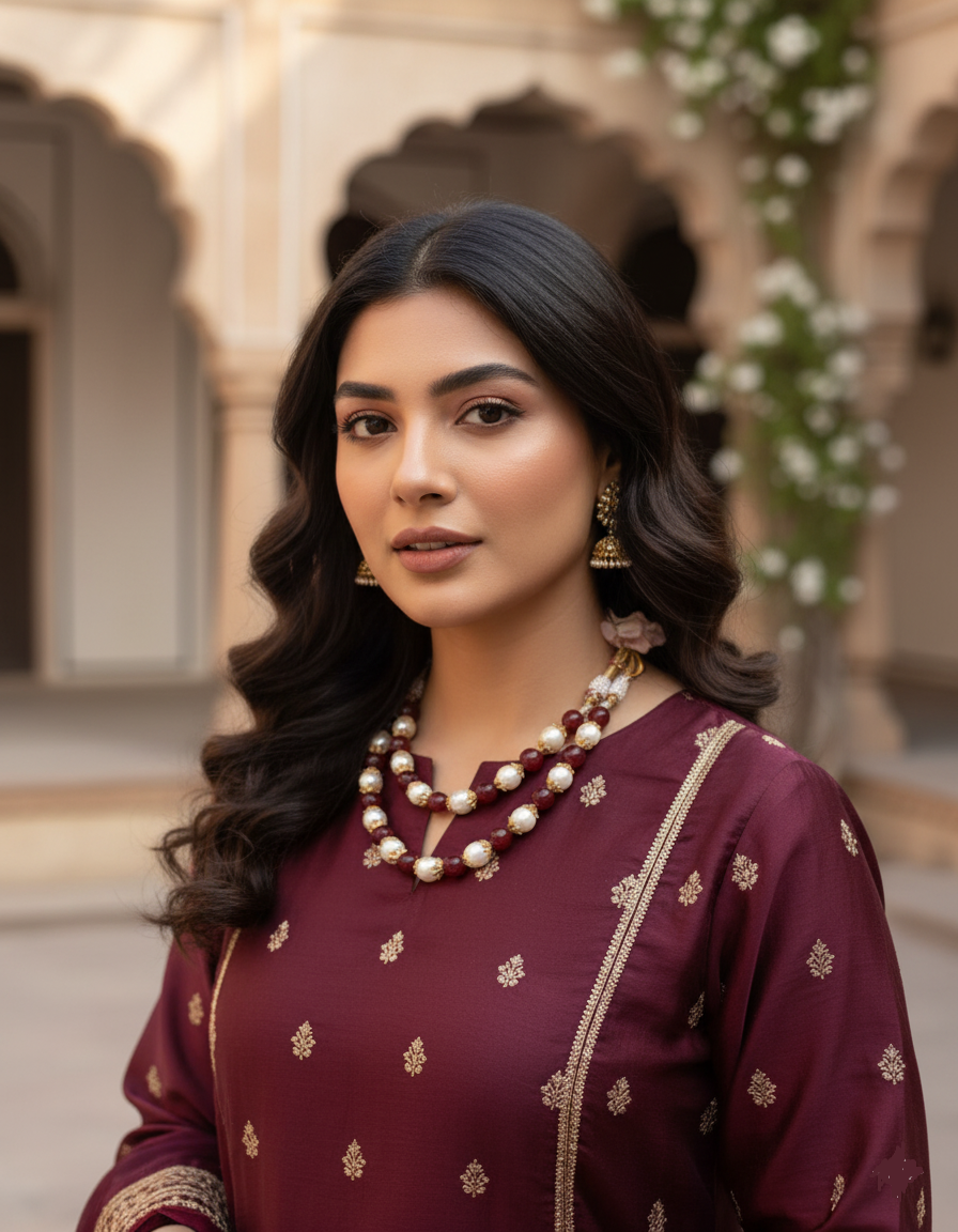 Rubi Stone dual  layered choker