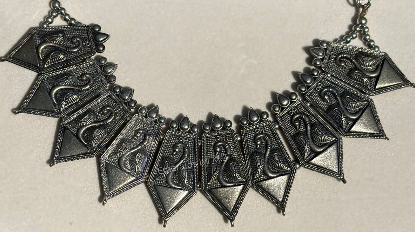 Oxidized German Silver Necklace.