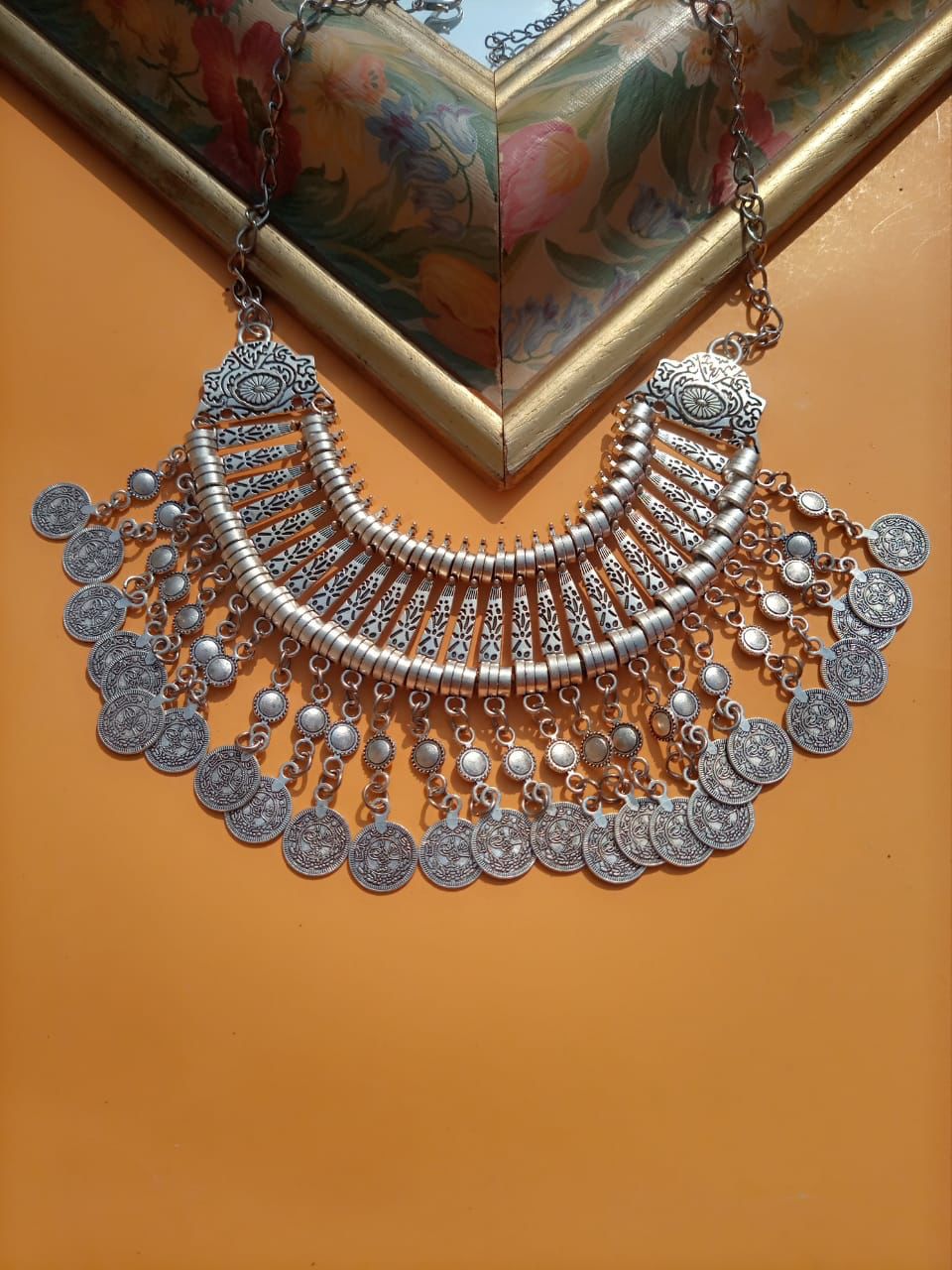 German silver coin necklace