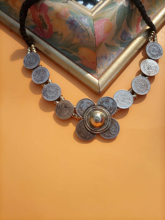 Afghan vintage coin choker