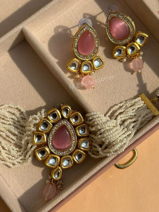 Cs-48 Monalisa stone kundan choker set