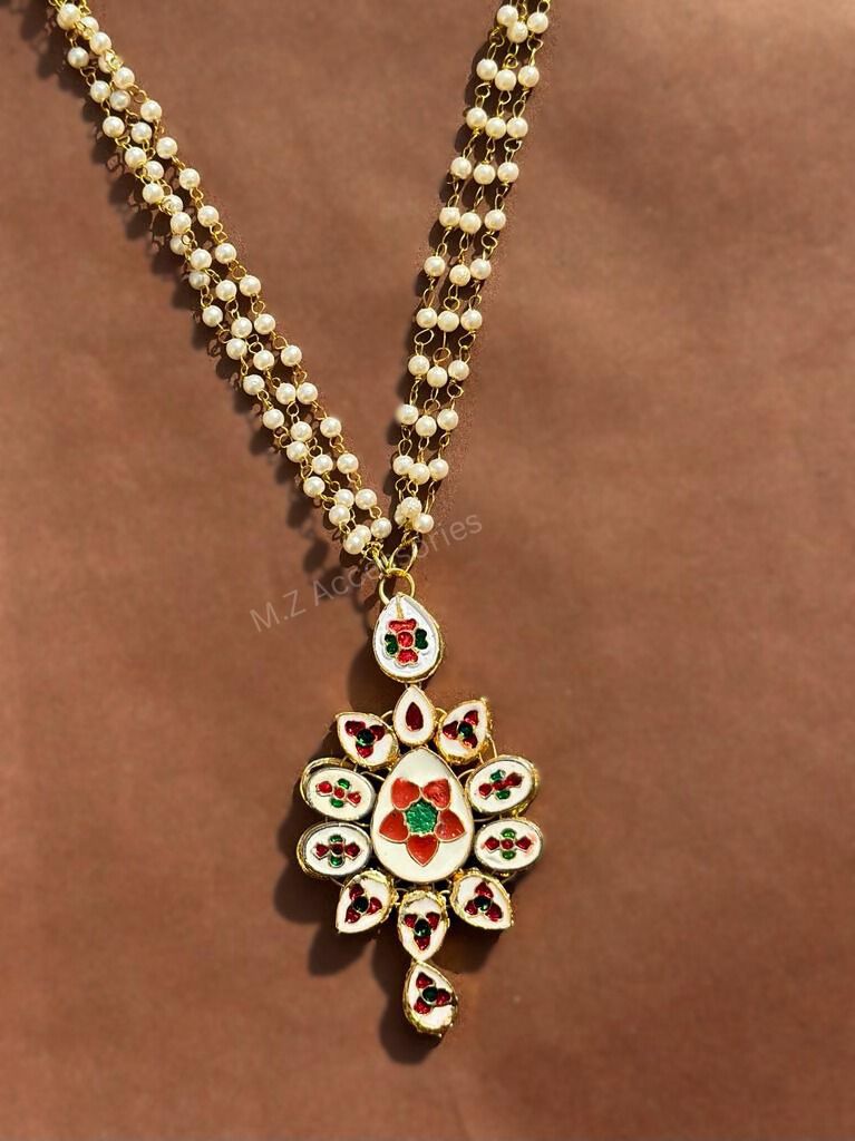 ML-14 Dual sided wearable jaipuri kundan mala