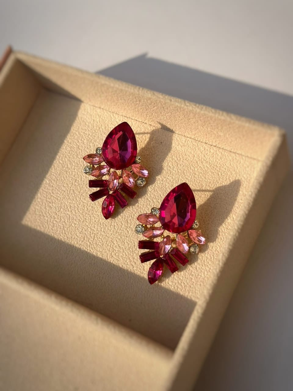 Pink drop earrings CC-8