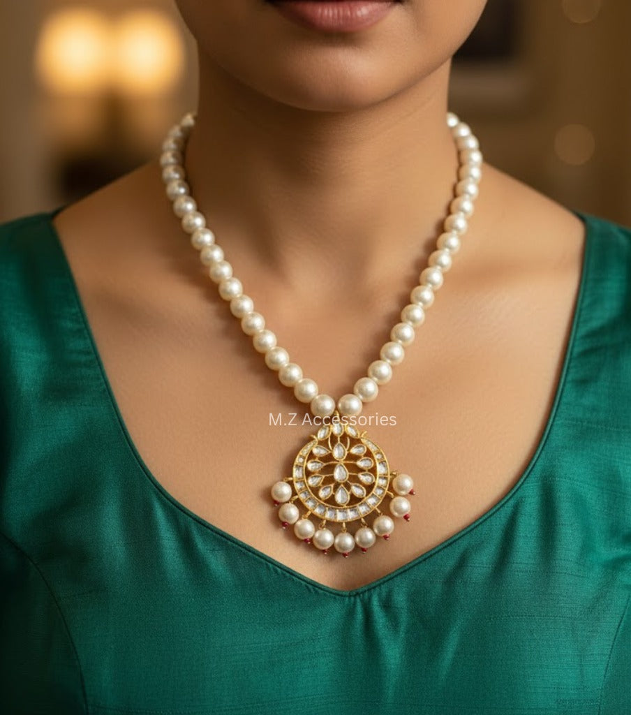 ML-2 Jaipuri Kundan Long Mala With Backside Meenakari