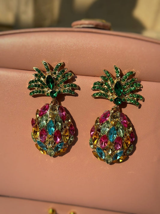 Pineapple crystal earrings CC-51