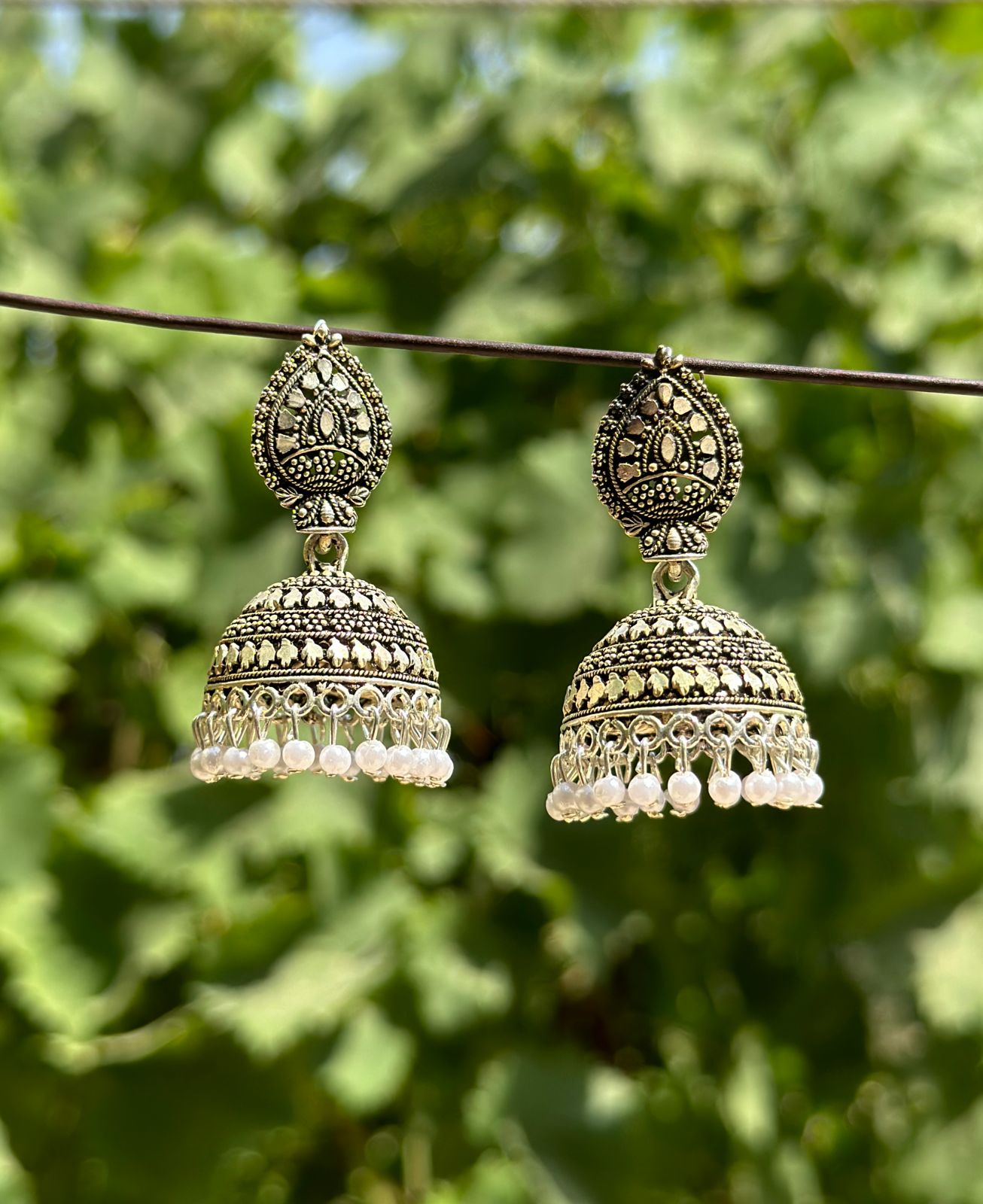 Antique german silver jhumki