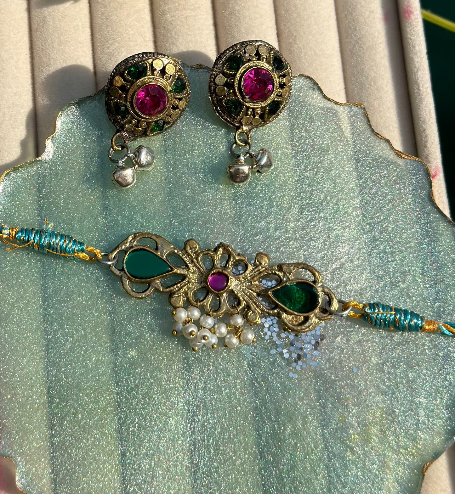 vintage afghani pin choker set