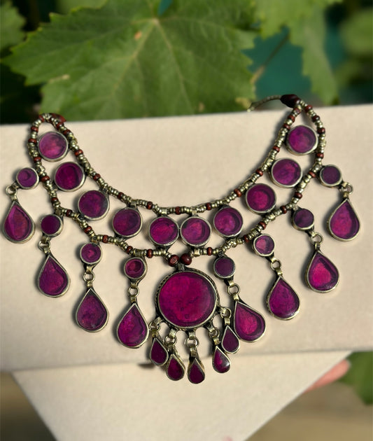 Purple stone choker