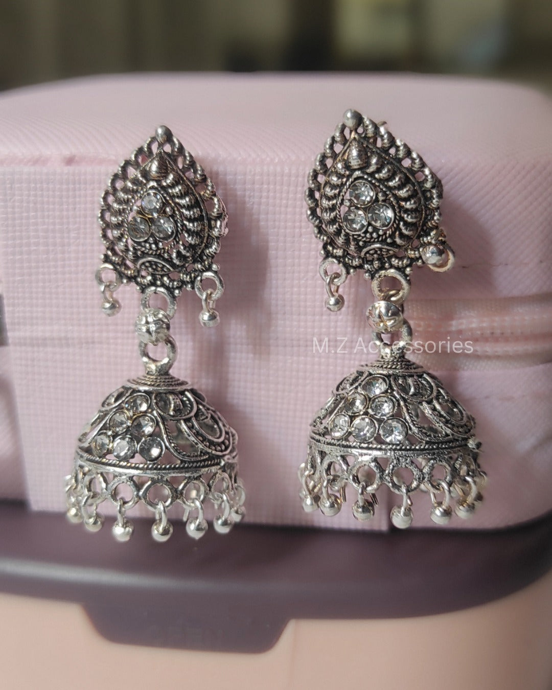 ERI-001 oxidized german silver mini jhumki