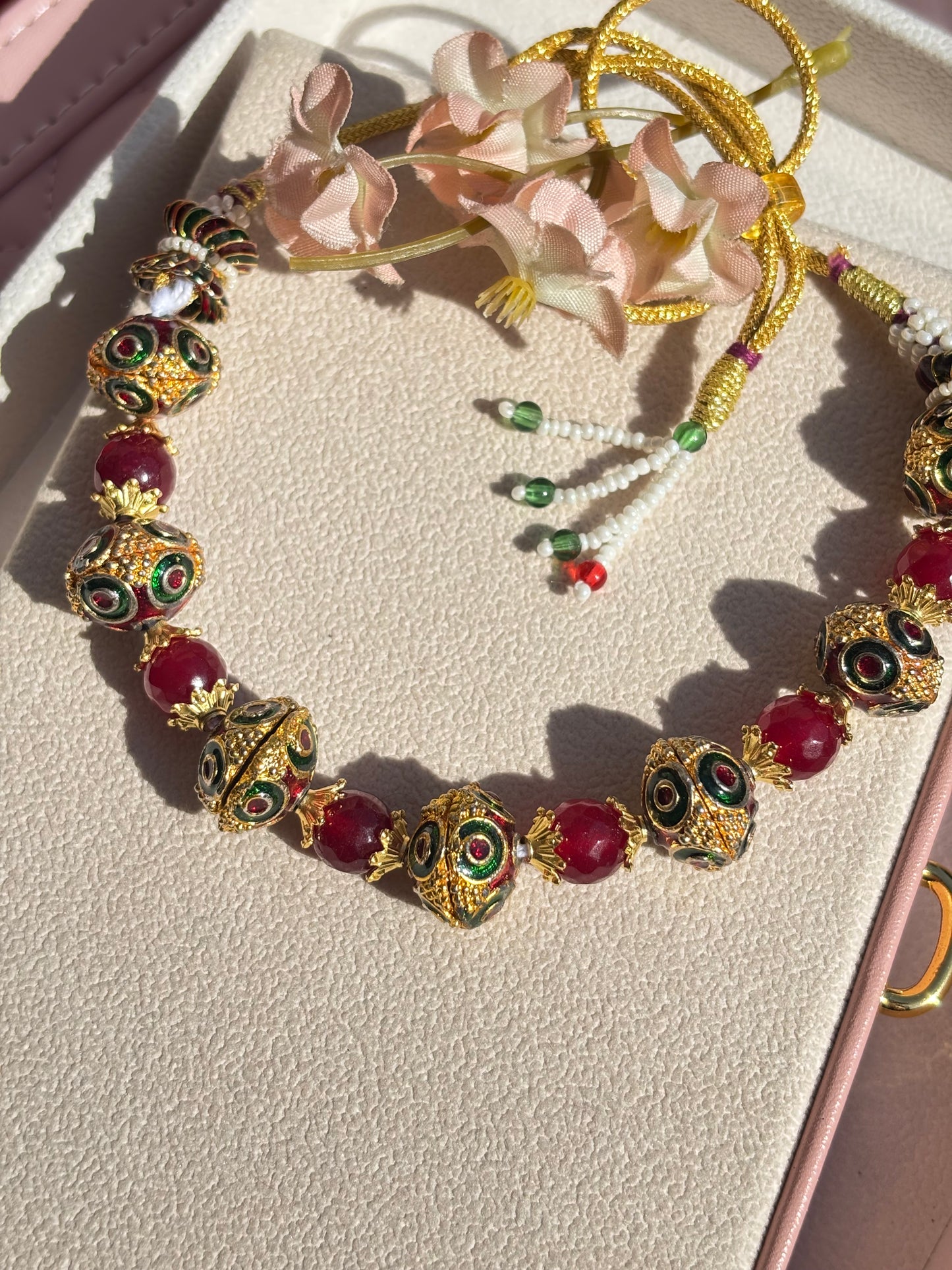 Meenakari stone beaded choker