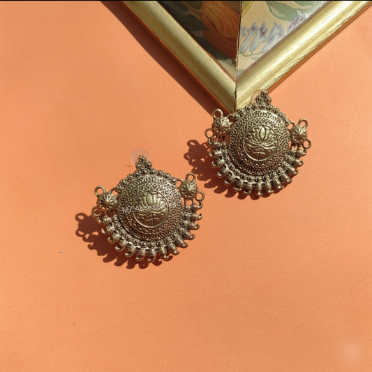 ER-1 Handmade afghani antique  gold pendant earrings