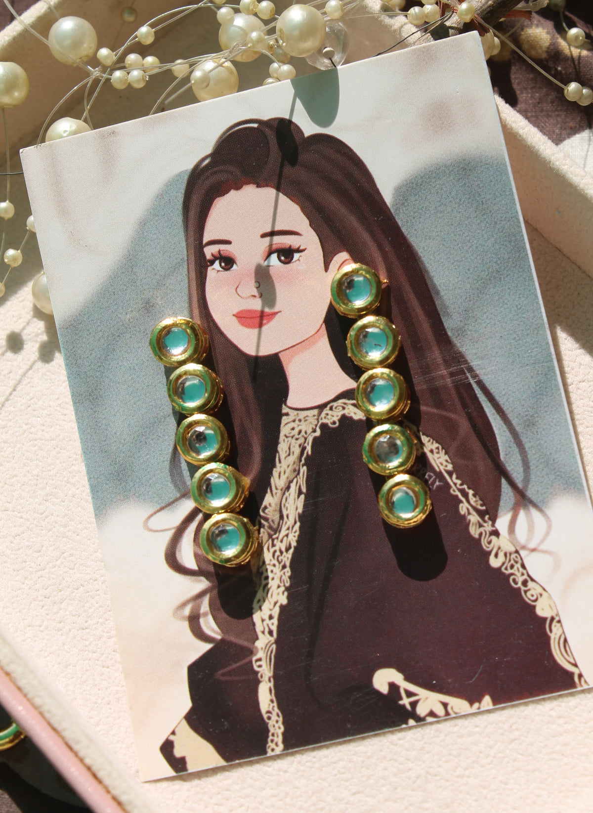 Indian kundan dangling earrings