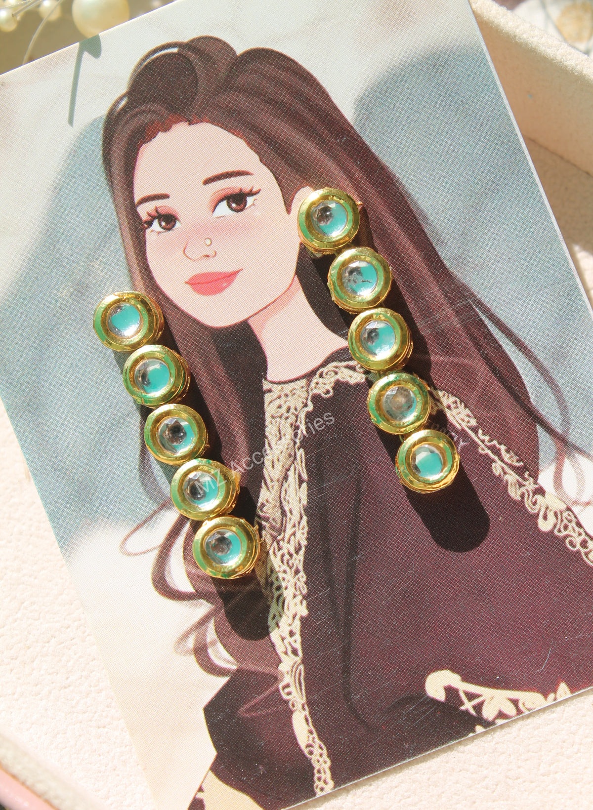 Indian kundan dangling earrings