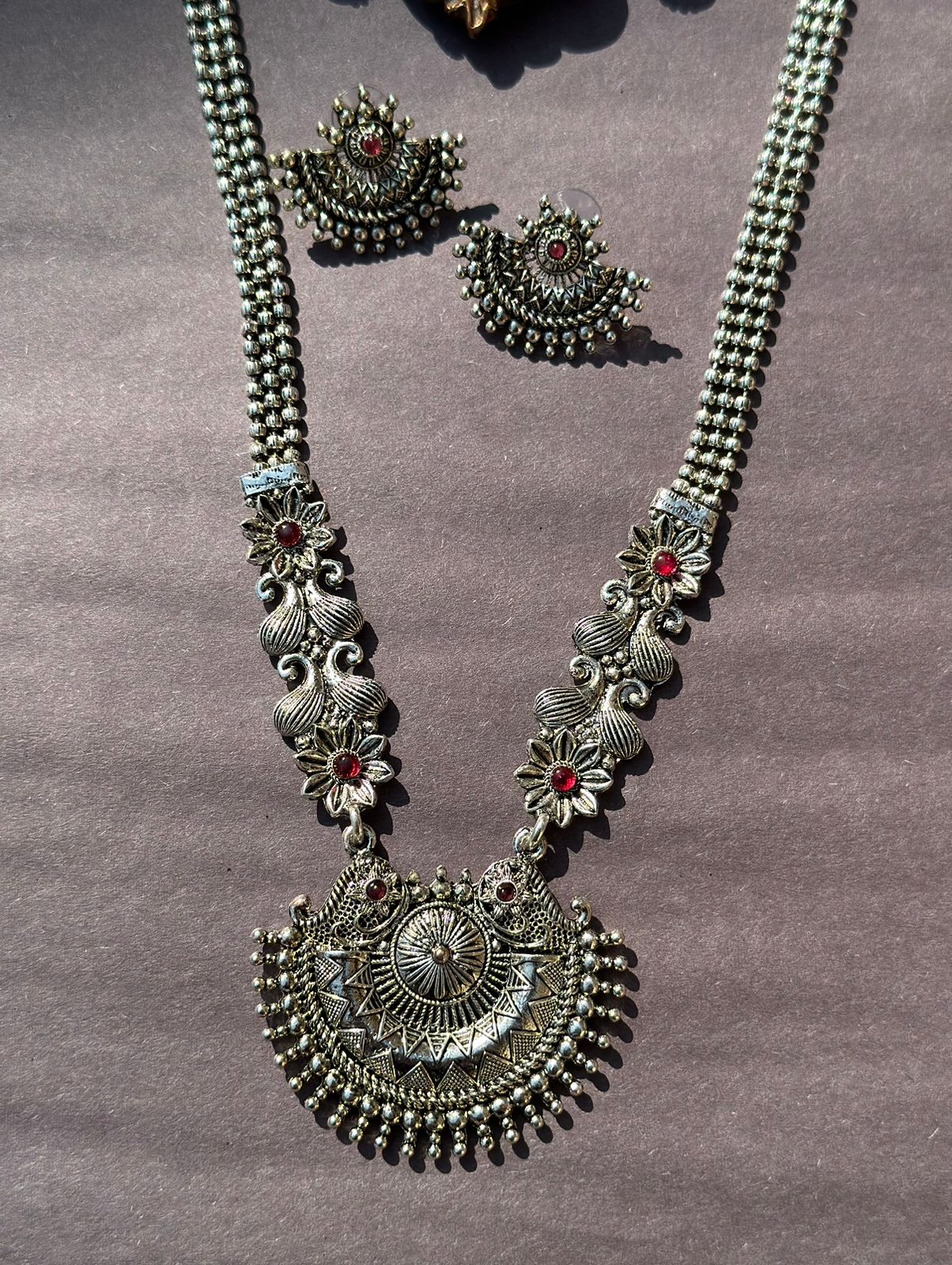 KS-16 german silver kolhapuri mala set