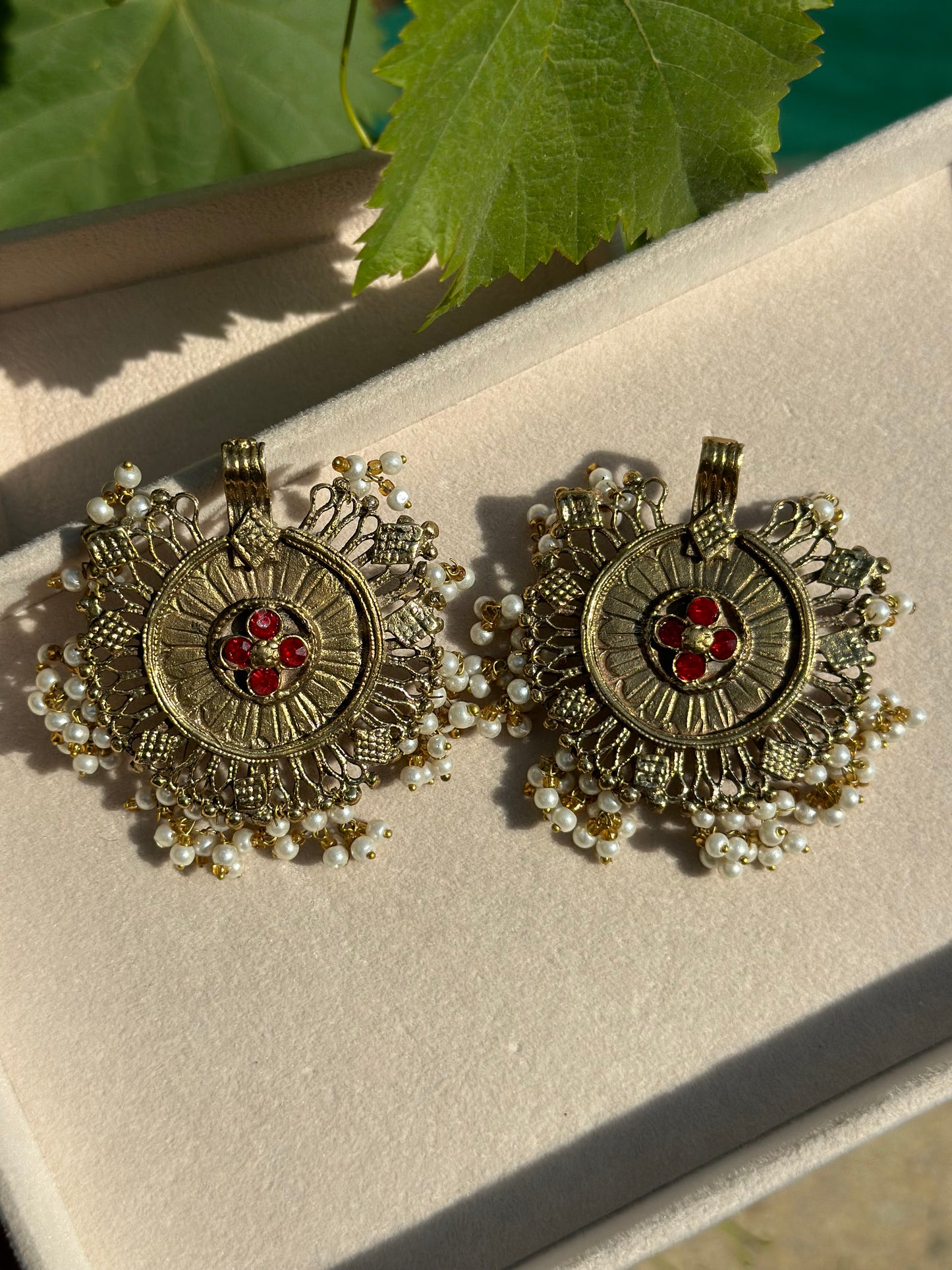 Antique afghan pendant earrings