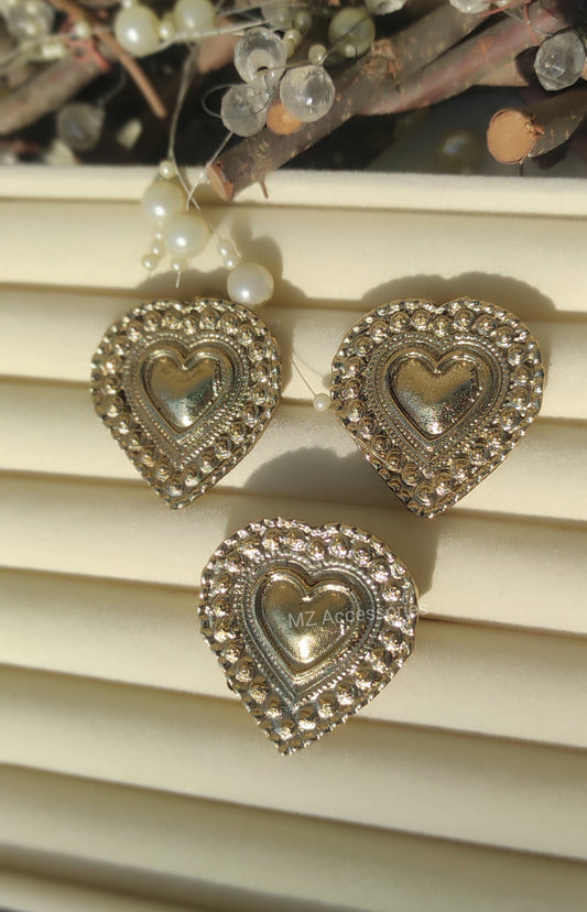 Antique gold polish pan earrings