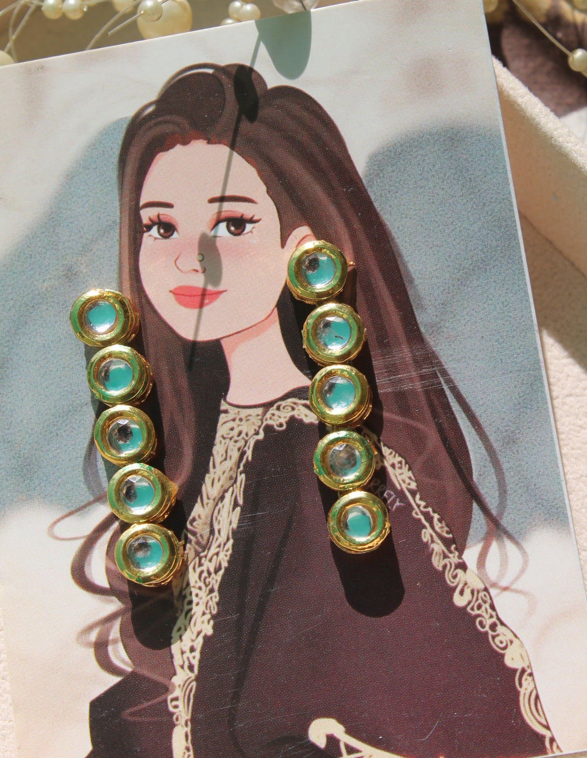 Indian kundan dangling earrings