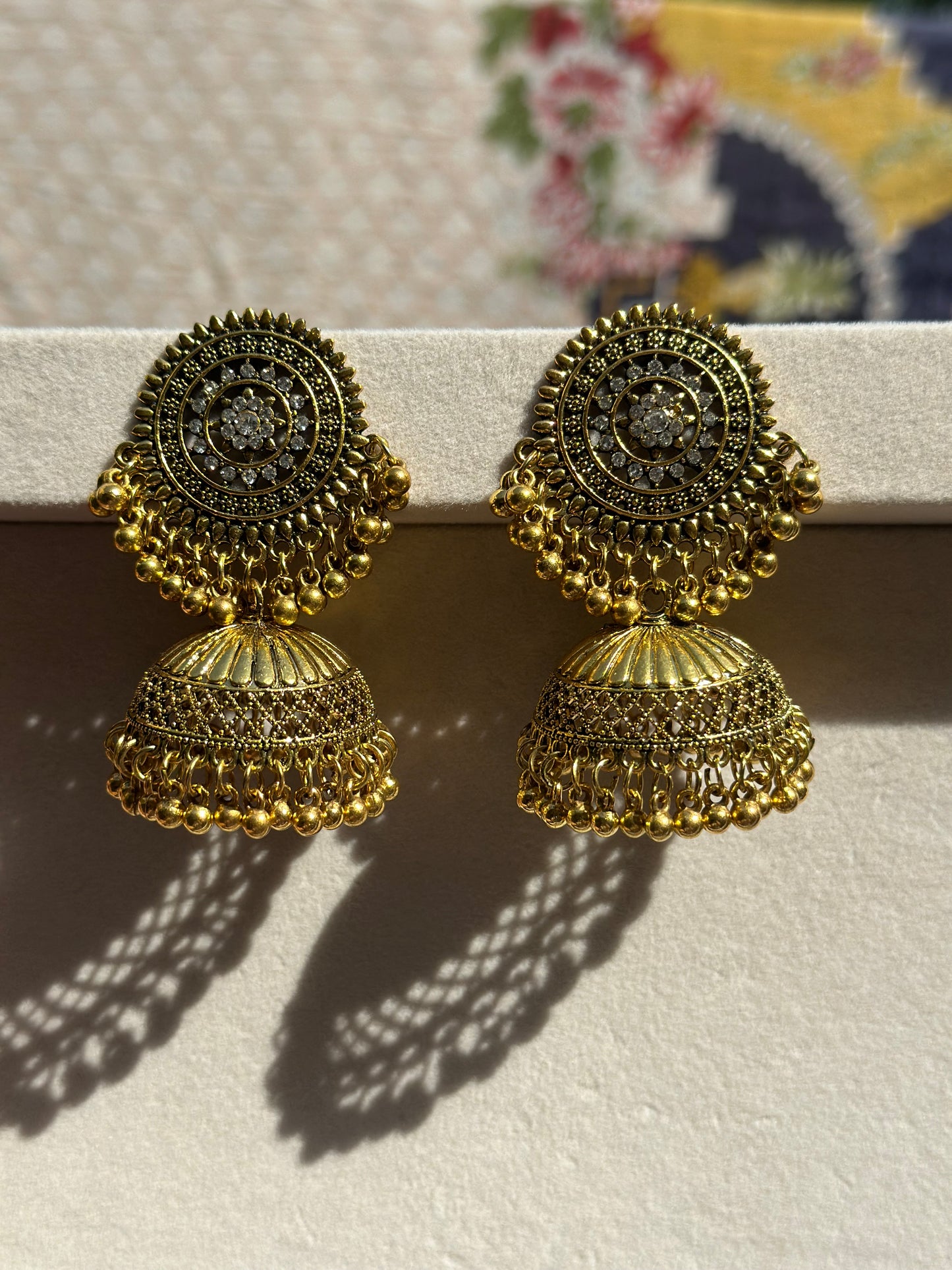 Antique gold jhumki