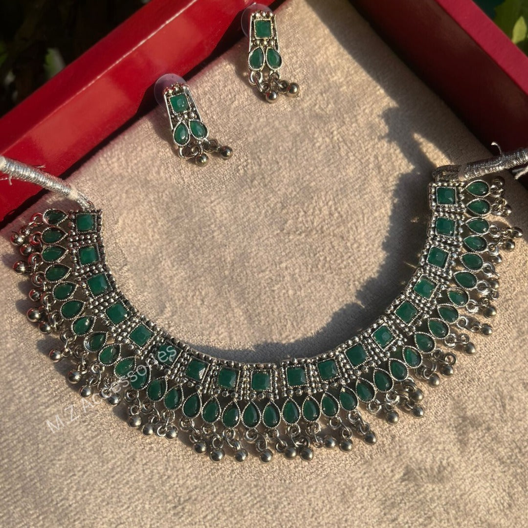 NS-3 Oxidised silver green mirror set