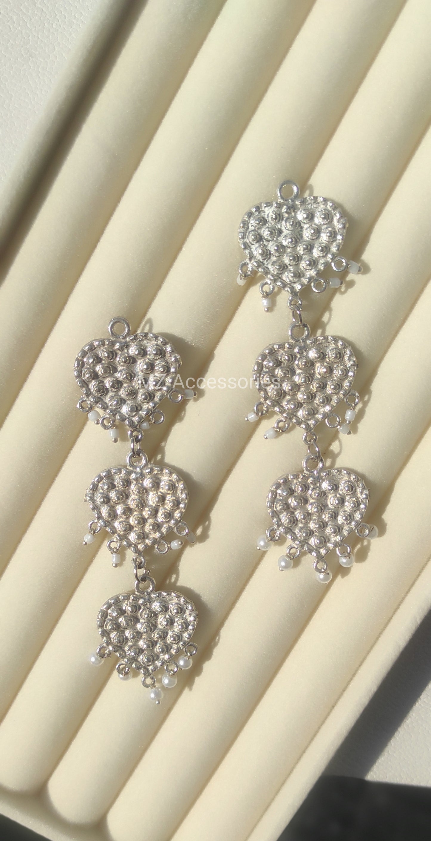 Oxidized german silver pan earrings