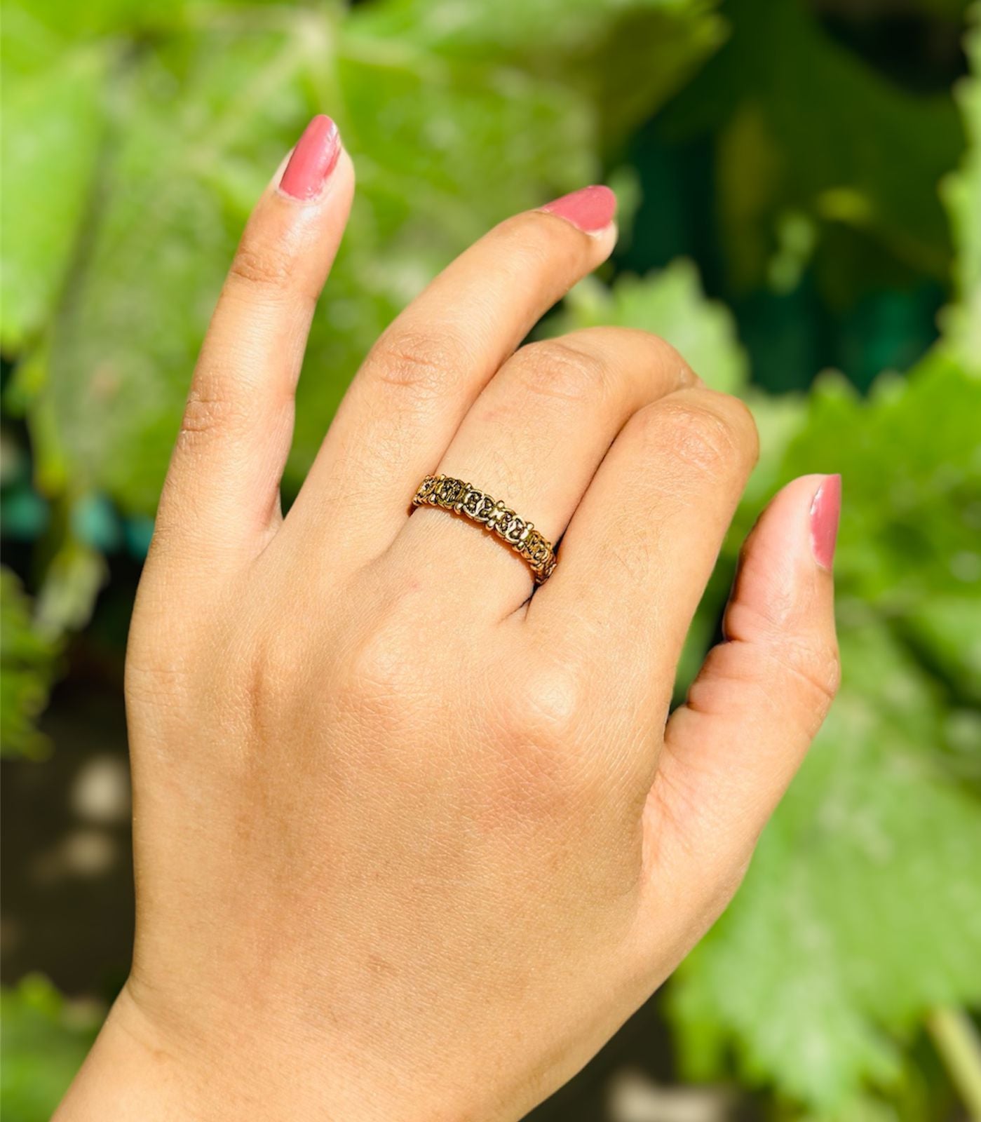 Antique gold polish ring