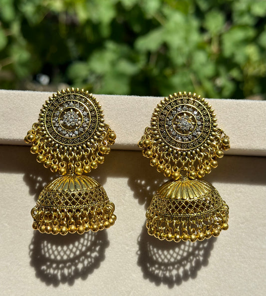 Antique gold jhumki