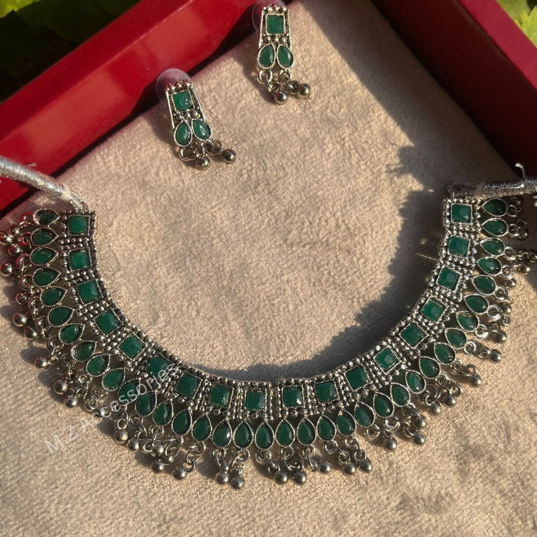 NS-3 Oxidised silver green mirror set