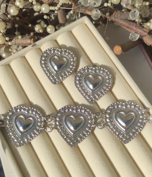 Antique silver polish pan set