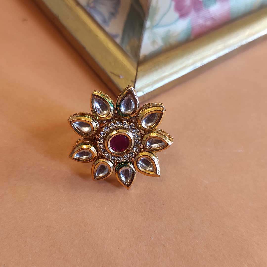 RIN-21 Adjustable size kundan ring