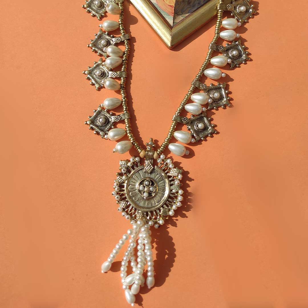 afghan antique mala with earrings