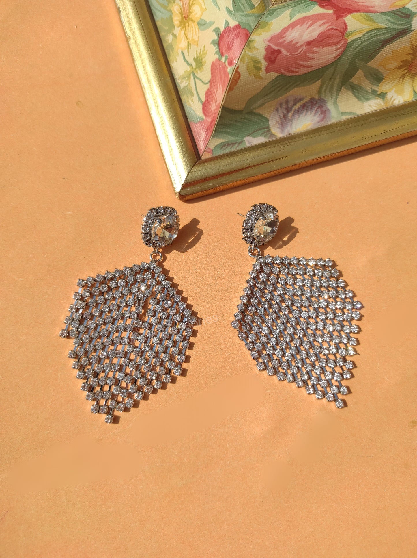 White crystal  earrings CC-28