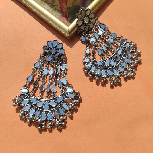 ER-12 Mirror jhoomar style earrings